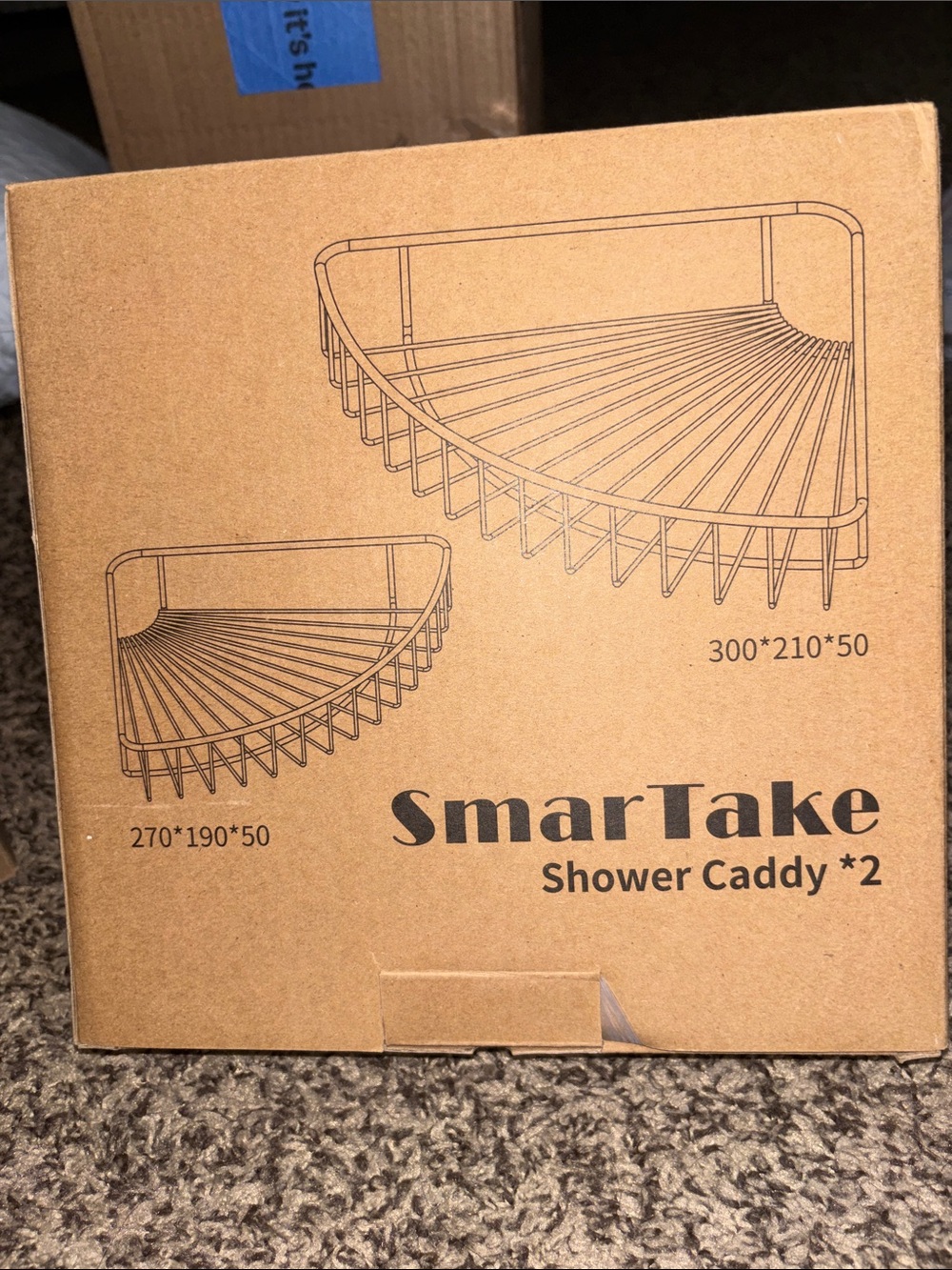 Corner Shower Caddy Set in Brown – 2-Pack